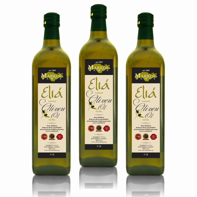 3er Set Eliá Extra Virgin Olivenöl NATURTRÜB 2022 (3x 1 Liter)